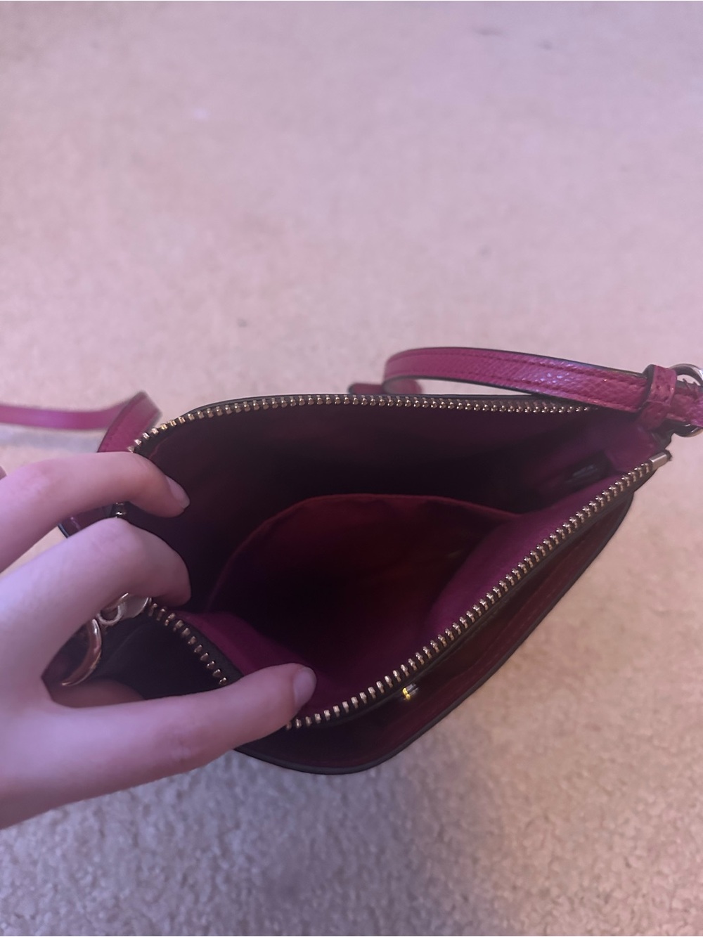 Coach Black Crossbody with Pink Strap Trim - Picture 3 of 3